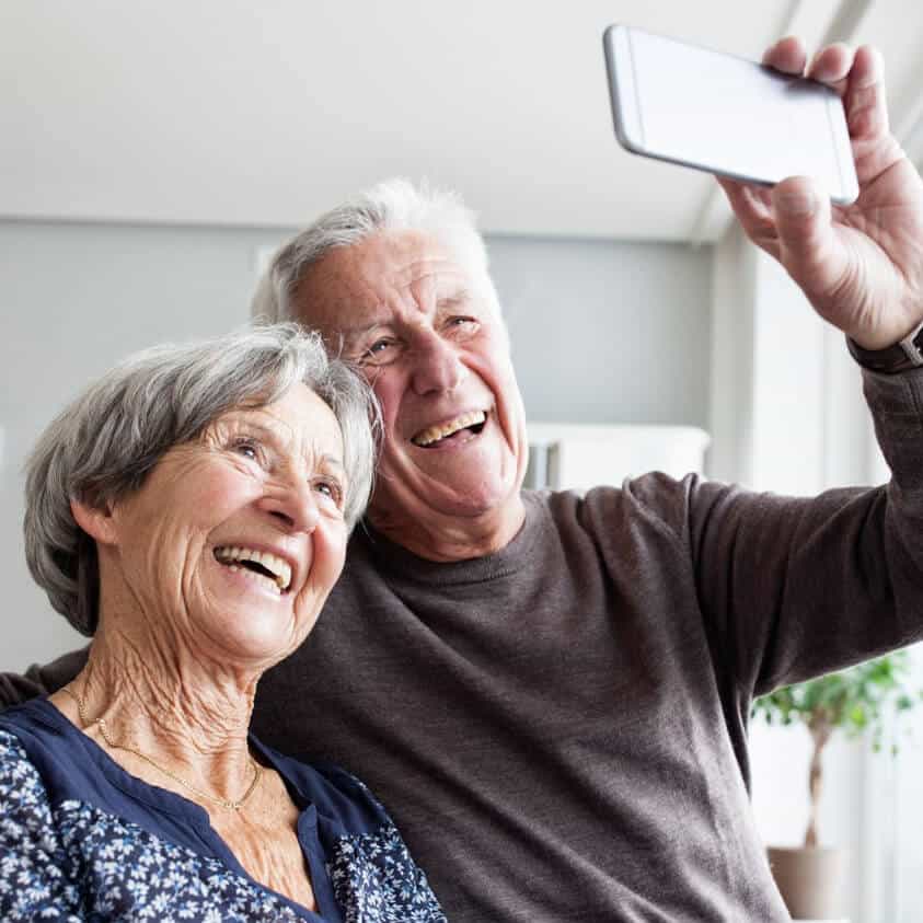 Couple Using FaceTime